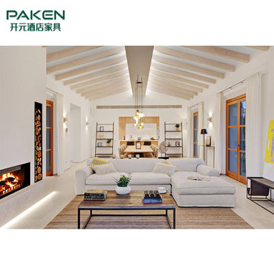 Lo stile conciso con colore elegante dell'avorio personalizza la mobilia moderna del salone della mobilia della villa