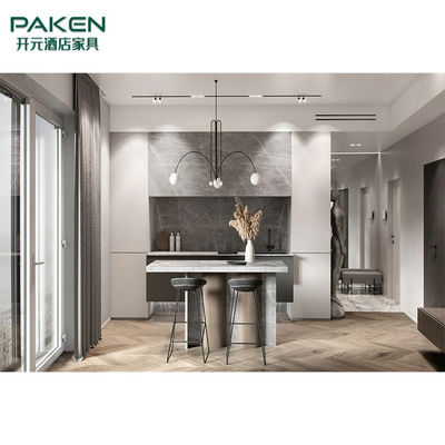Alto rivestimento lucido della villa della mobilia moderna di marmo della cucina