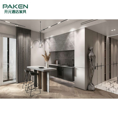 Alto rivestimento lucido della villa della mobilia moderna di marmo della cucina