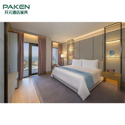 La mobilia naturale della camera da letto dell'hotel di Paken dell'impiallacciatura fissa lo stile conciso