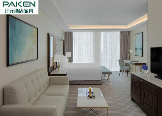 Insiemi di camera da letto economici della mobilia dell'hotel Qatar/noce di lusso leggera araba delle mobilie + ss dorati