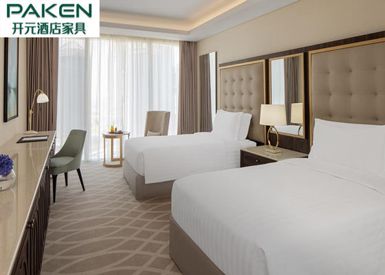 Insiemi di camera da letto economici della mobilia dell'hotel Qatar/noce di lusso leggera araba delle mobilie + ss dorati